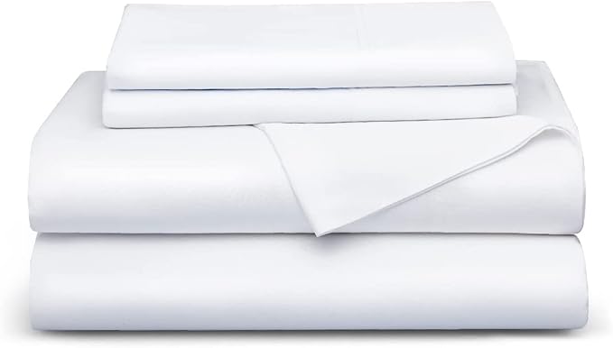 Bedsure King Size Sheet Set, Cooling Sheets, Rayon Derived from Bamboo, Deep Pocket Up to 16", PureWoven, Breathable & Soft, Bed Sheets, Hotel Luxury Silky Bedding for Hot Sleepers, White