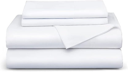 Bedsure King Size Sheet Set, Cooling Sheets, Rayon Derived from Bamboo, Deep Pocket Up to 16", PureWoven, Breathable & Soft, Bed Sheets, Hotel Luxury Silky Bedding for Hot Sleepers, White