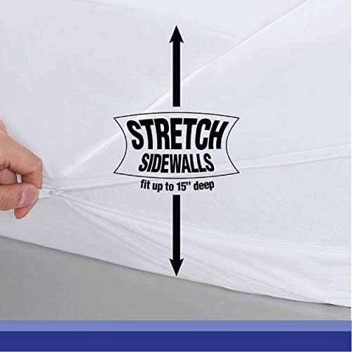 All-in-One Mattress Protector, Zippered Encasement, Water & Stain Resistant, Triple Seal Protection, Queen, White (Pack of 6)