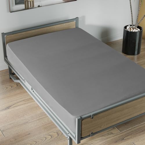 Twin Fitted Sheets Only 6 Pack Bulk, Grey, Mattress Up to 14 Inches