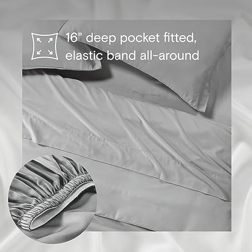 Sijo AiryWeight Tencel Sheet Set, 100% Lyocell Derived from Eucalyptus, Buttery Soft, Architectural Digest Best Cooling Sheets Winner - 3pc - 2 Pillowcases 1 Fitted (Dove, Queen)