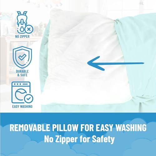 Jay Franco Kids Nap Mat with Embedded Pillow & Blanket – Soft 46"x20" Microfiber Sleeping Bag with Name Tag & Handle for School, Travel, Sleepover