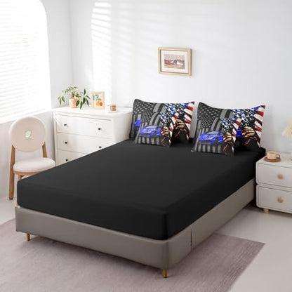 Feelyou Race Car Comforter Set with Sheets Queen Size Kids Speed Sports Car American Flag 7 Pieces Bedding Set for Boys Girls Teens Blue Racing Car Bed in a Bag Extreme Sports Bed Set Automobile