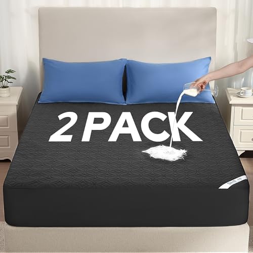2 Pack Waterproof Mattress Protector California King Size, Deep Pocket Fit