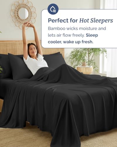 100% Rayon Derived From Bamboo - Bamboo Sheets Twin XL Size - Black