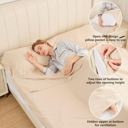 Sleeping Bag Liner, Ultralight & Compact Travel Sheet for Hotel