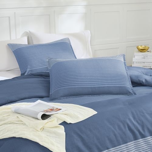 Litanika Oversized King Comforter Set - 3 Pieces Stripe Bed Set