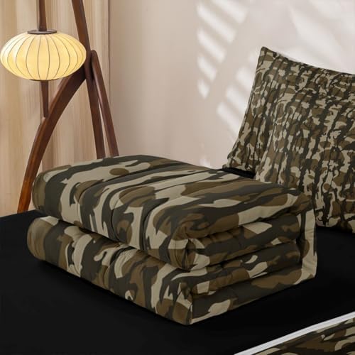 Feelyou Camouflage Military Army Comforter Set Twin Size Kids Boys Girls
