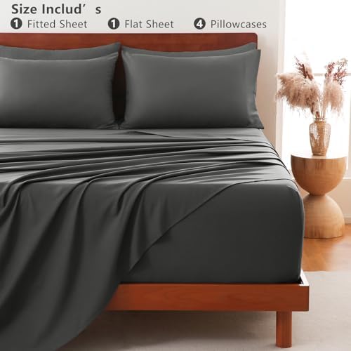 CozyLux Cal King Sheet Set 6-Piece, 21-Inch Deep Pocket, Soft Brushed Feel