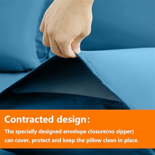 TAIMIT Teal Twin Size Comforter Set - 5 Pieces, Bed in a Bag Bedding Sets with All Season Soft Quilted Warm Fluffy Reversible Comforter,Flat Sheet,Fitted Sheet,1 Pillow Shams,1 Pillowcases