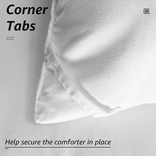 HYLEORY All Season California King Size Bed Comforter - Cooling Goose Down Alternative Quilted Duvet Insert with Corner Tabs - Winter Warm - Machine Washable - White