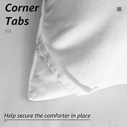 HYLEORY All Season Twin Size Bed Comforter - Cooling Goose Down Alternative Quilted Duvet Insert with Corner Tabs - Winter Warm - Machine Washable - White