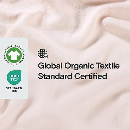 Sijo Stone Washed Organic French Linen Bed Sheet Set, GOTS Certified Organic, Best Cooling Linen Sheet Award by Sleep Foundation, 3 Piece - 2 Pillowcases and 1 Fitted Sheet (Blush, Full)