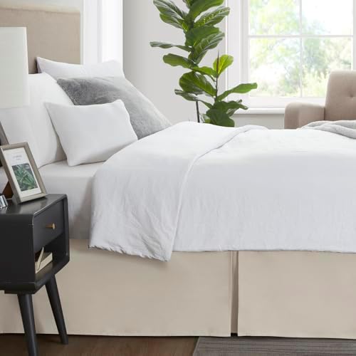 Nestl Linen Bed Skirt Queen Size - Queen Bed Skirt 14 Inch Drop - Brushed Microfiber Bed Skirts - Hotel Quality Pleated Bed Skirt - Shrinkage & Fade Resistant (Pack of 2)