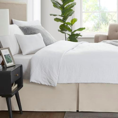 Nestl Linen Bed Skirt Queen Size - Queen Bed Skirt 14 Inch Drop - Brushed Microfiber Bed Skirts - Hotel Quality Pleated Bed Skirt - Shrinkage & Fade Resistant (Pack of 2)