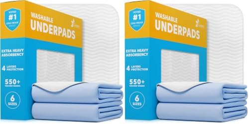 GREEN LIFESTYLE Washable Pee Pads for Dogs - Thick Heavy Absorbent Waterproof Pet Training Pads - Puppy Pads - for Puppy Playpen, Crate, Whelping Box, Potty Training (Pack of 4-18x24)