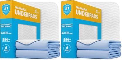 GREEN LIFESTYLE Washable Pee Pads for Dogs - Thick Heavy Absorbent Waterproof Pet Training Pads - Puppy Pads - for Puppy Playpen, Crate, Whelping Box, Potty Training (Pack of 4-18x24)