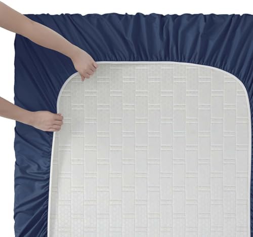 Clara Clark Twin Sheets, 5 Piece Set - Hotel Luxury Sheets for Twin Size Bed, Super Soft Bedding Set, Twin Size, Navy Blue