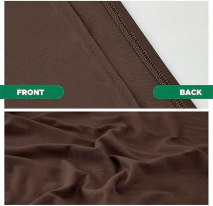 Box Spring Cover King Size-Brown Stretch Wrap Around 4 Sided Bed Skirt
