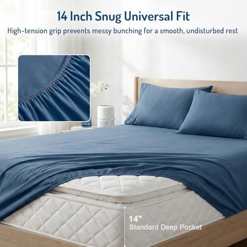 Coolmax® Cooling Sheets for Hot Sleepers, King Size, Teal Blue