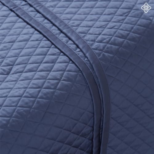BIOWEAVES 100% Organic Cotton Quilts Queen Size - Diamond Stitched Quilted bedspreads - All Season Oversized Coverlet Set - GOTS Certified Bedding Set | 1 Quilt & 2 Pillow Shams