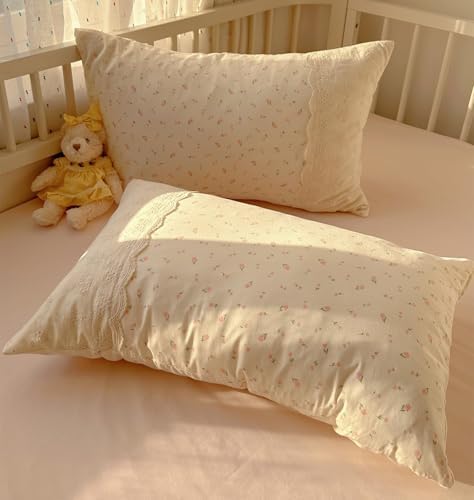 VM VOUGEMARKET Lace Duvet Cover Set Twin XL Size for Teenage Girls Pink Flower Bedding Set Soft Lightweight Washed Microfiber Romantic Princess Duvet Cover with Zipper Ties-68"x90"