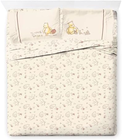 Jay Franco Kids Bed Set, Beige, Winnie The Pooh, 7 Piece Queen
