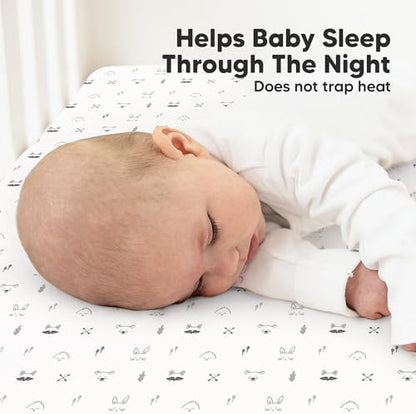 KeaBabies 2pk Organic Cotton Crib Sheets for Boys Girls 52x28, Nordic
