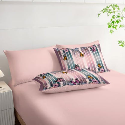 7 Piece Pink Butterfly Comforter Set Queen for Women，Butterfly Bedding Sets Queen 7 Piece，Butterfly Quilt Pattern，(1 Comforter, 1 Flat Sheet, 1 Fitted Sheet, 2 Pillowcase and 2 Pillow Sham)