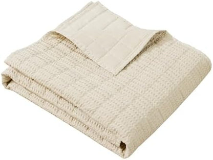 Levtex Home Cloud Waffle - Throw - Waffle Textured - Undyed Ivory - Throw (50x60in.) - Cotton