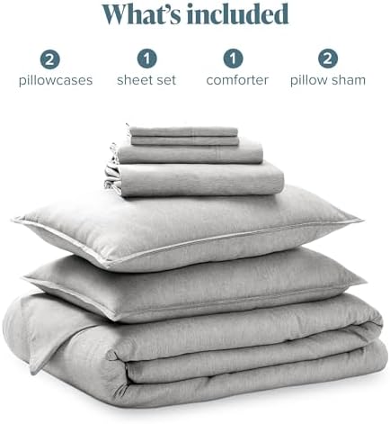 Bare Home Bed-in-A-Bag 7 Piece Set (Cal King, Heathered Pewter)
