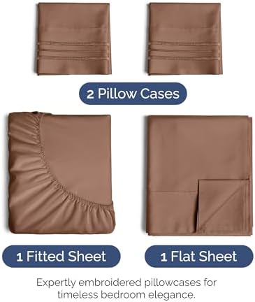 Full Size 4 Piece Sheet Set - Ultra Soft & Cooling Sheets - Copper Brown
