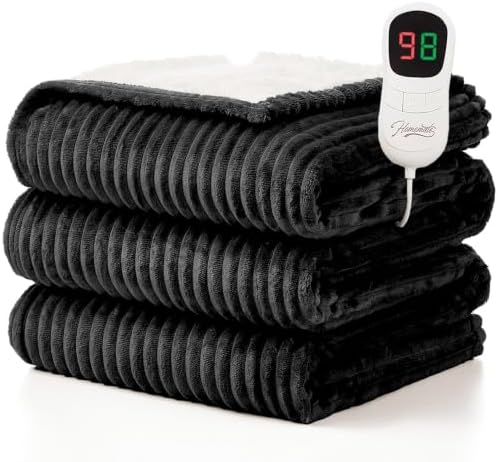 Homemate Electric Heated Heating Blanket Twin Size 62"x84" Flannel Sherpa