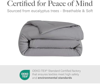 Modern Threads Tencel Lyocell Luxury Ultra Soft Down Alternative Comforter, Platinum, Queen