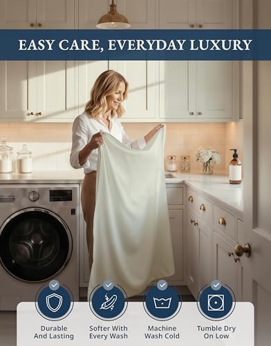 LANE LINEN Split King Sheet Set 100% Egyptian Cotton Sateen - Mineral