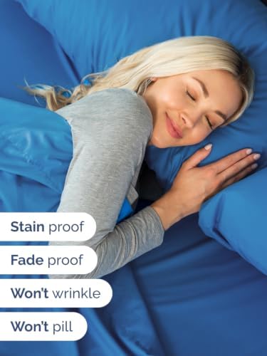 Extra Deep Pocket Twin XL Sheet Set - Breathable & Cooling - Royal Blue