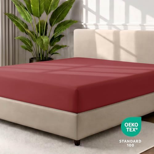 Bare Home Twin Fitted Sheet - 1800 Ultra-Soft (Twin, Rosewood)