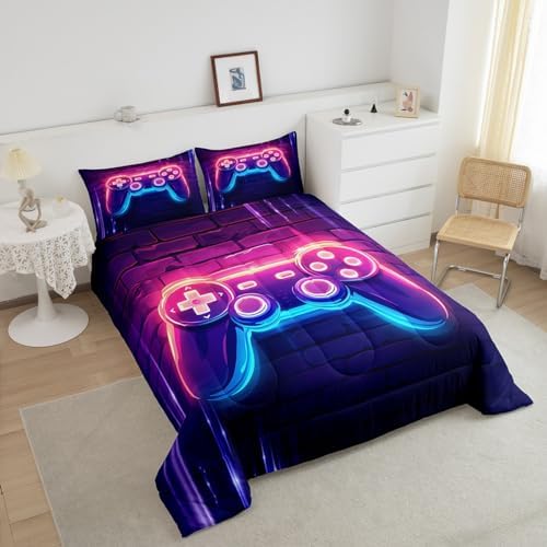 Feelyou Kids Boys Gamer Comforter Set Queen Size
