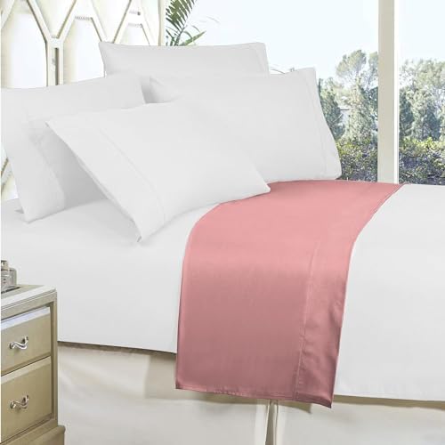 Elegant Comfort Premium Hotel Quality 1-Piece Flat Sheet, Luxury and Softest 1500 Premium Hotel Quality Microfiber Bedding Flat Sheet, Wrinkle-Free, Stain-Resistant, Twin/Twin XL, Dusty Rose