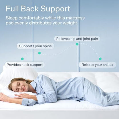 Niagara Sleep Solution 100% Cotton Top Queen RV Mattress Pad, Pillow Top