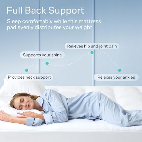 Niagara Sleep Solution 100% Cotton Top Full Size Mattress Pad, Pillow Top