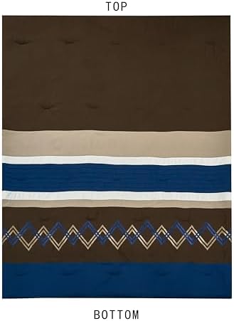 Chezmoi Collection 7-Piece Zigzag Embroidered Comforter Set, King Size