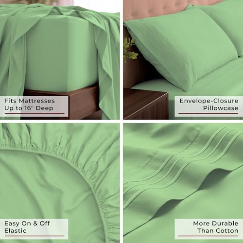 Mellanni Iconic 4-Piece, Ultra Soft Sheet Set (California King, Pistachio)