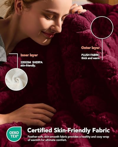 Homemate Heated Electric Throw Blanket 50"x60" Faux Fur Heating Blankets