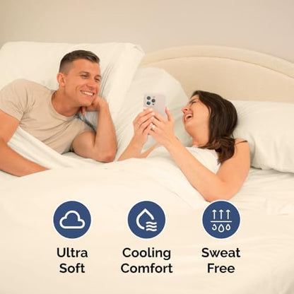 Flex Top Split Head King 4 Piece Sheet Set - Soft & Breathable - Off White