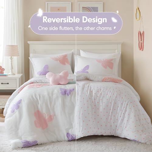 Intelligent Design Kids Girls Butterflies Multi Twin Comforter Set, 3pc