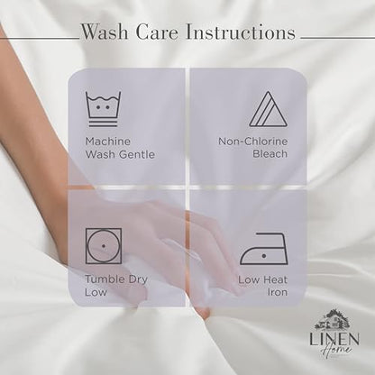 Linen Home 100% Cotton Percale Sheets Twin XL Size, Prelude Purple, Deep Pocket, 3 Pieces Set- 1 Flat, 1 Fitted and 1 Pillowcase, Crisp Cool and Long Staple Strong Bed Linen