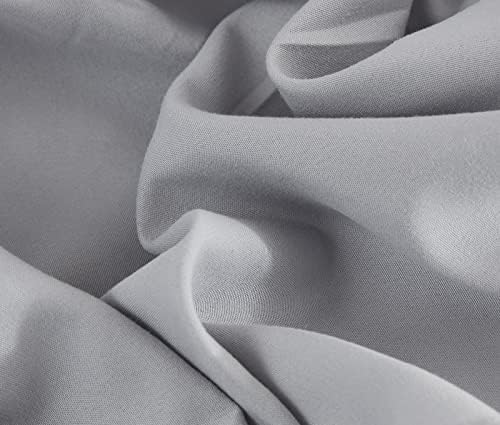 CHIXIN Ruffle Skirt Bedspread King Size - 30" Long Drop, Shabby Chic Style, Lightweight Bedding Cover, 3 Piece Set, Chic Layers, Light Grey