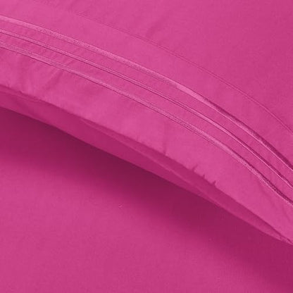 Elegant Comfort Luxury 5-Piece Bed Sheet Set - Luxury Bedding 1500 Premium Hotel Quality Microfiber, Wrinkle Resistant Cool & Breathable, Easy Elastic Fitted, Split King, Hot Pink