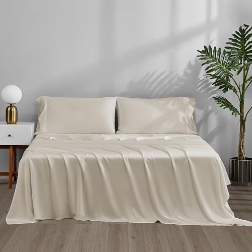 ACCURATEX Cooling Sheets for Hot Sleepers, Twin Size, Beige